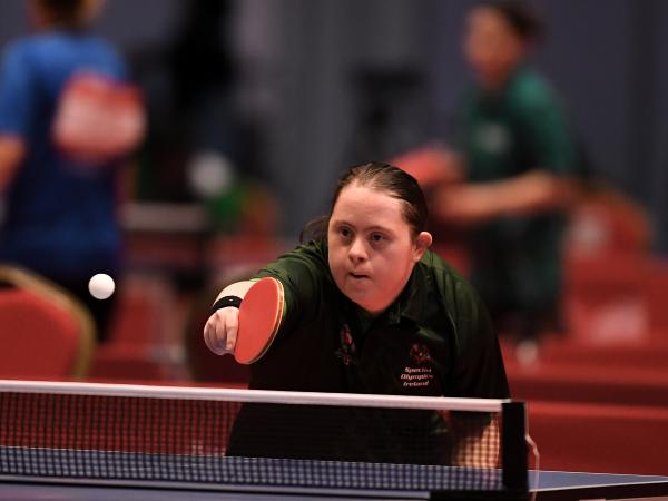 Girl playing table tennis