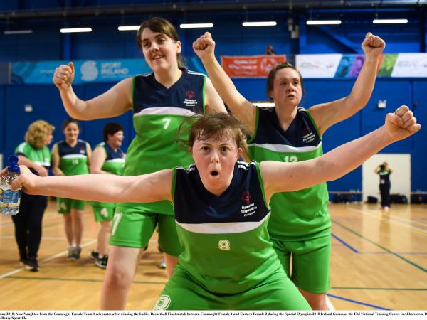 Members of Special Olympics Connaught female basketball team at the Ireland Summer Games