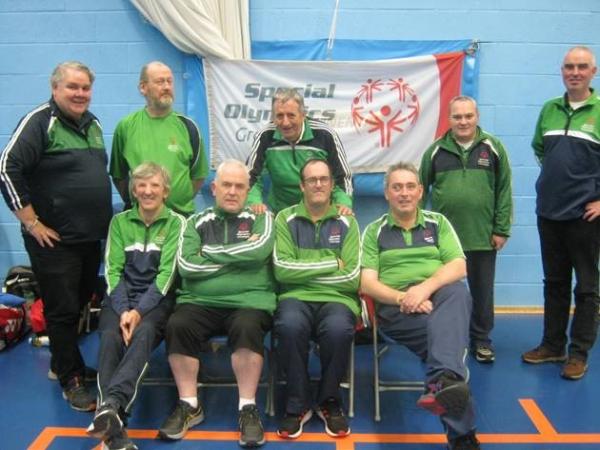 Loughrea Training Centre Special Olympics Club Coach T.Flynn , K. Cassidy, G. Donoghue, H. Cloran, Coach D. Gatley, K. Hardiman, D. Dolon, R.McClearn and TJ. Sheils